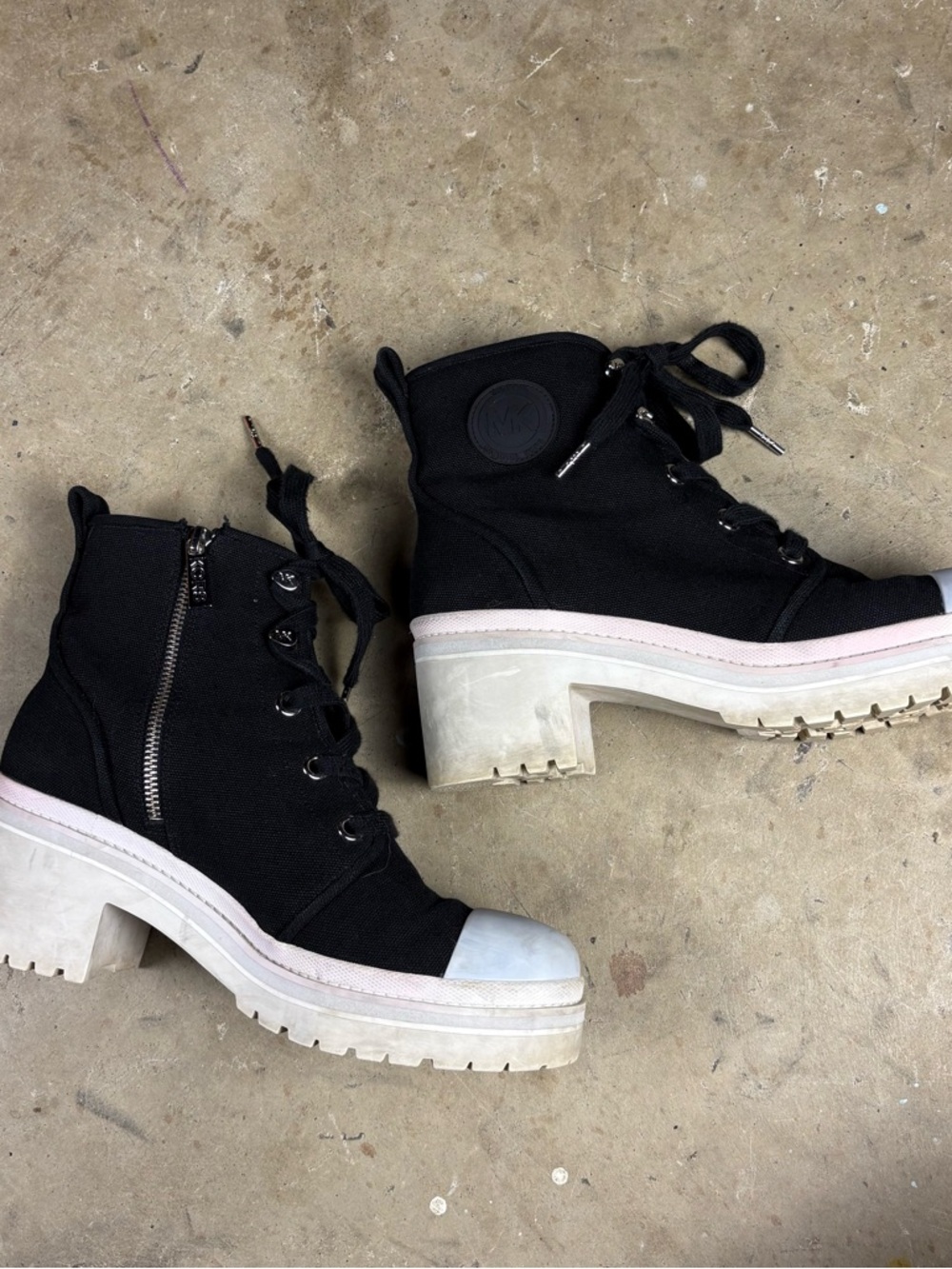 Michael Kors Black Canvas Platform Chucks Size 10M